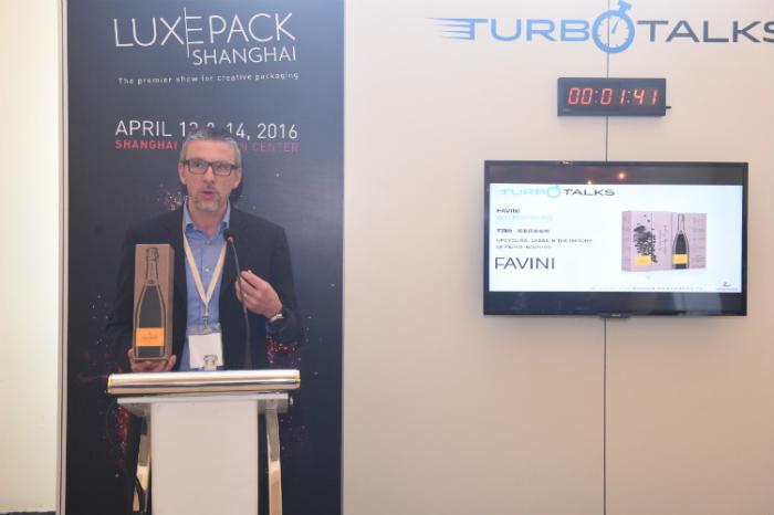 Favini Up-cycling presentation in TurboTalks of Luxepack Shanghai 2016